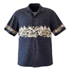 RJC Hawaiian Shirt Men's Size Large Floral Print Vacation Dad Core Cotton Retro